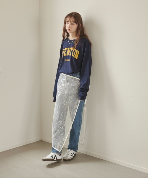 ANGIE(アンジー)の「スパンコール付きチュールラップスカート(スカート・レディース・ホワイト/ブラック・FREE)」の5枚目の写真