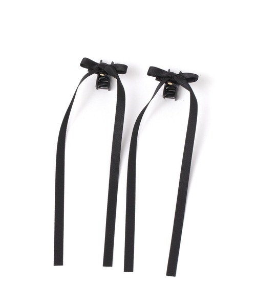GLOBAL WORK(グローバルワーク)の「ロングリボンクリップ/AND YUA ANY/130409(バレッタ/ヘアクリップ・キッズ・オフホワイト/ブラック・FREE)」の1枚目の写真