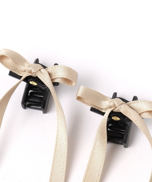 GLOBAL WORK(グローバルワーク)の「ロングリボンクリップ/AND YUA ANY/130409(バレッタ/ヘアクリップ・キッズ・オフホワイト/ブラック・FREE)」の4枚目の写真