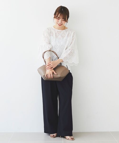 le.coeur blanc（ルクールブラン）の「横長バスケットトート（トートバッグ・レディース・ベージュ/ブラック・FREE）」の22枚目の写真