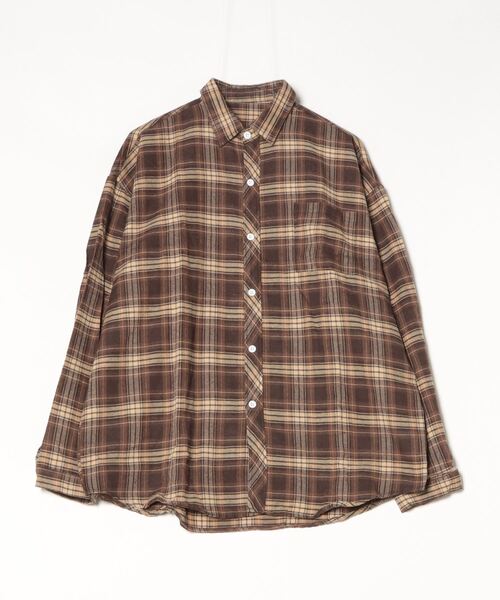 NEW GENTLEMAN(ニュージェントルマン)の「ランガムチェック オーバーサイズシャツ(シャツ/ブラウス・メンズ・ネイビー/ブラウン・M/L)」の18枚目の写真