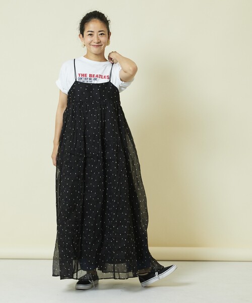 フリーダ コットンオーガンジー ドット柄 キャミソールワンピース Freada（フリーダ）の「Freada/フリーダ コットンオーガンジー