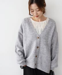 《WEB限定アイテム》ウォッシャブルVネックワイドカーディガン
