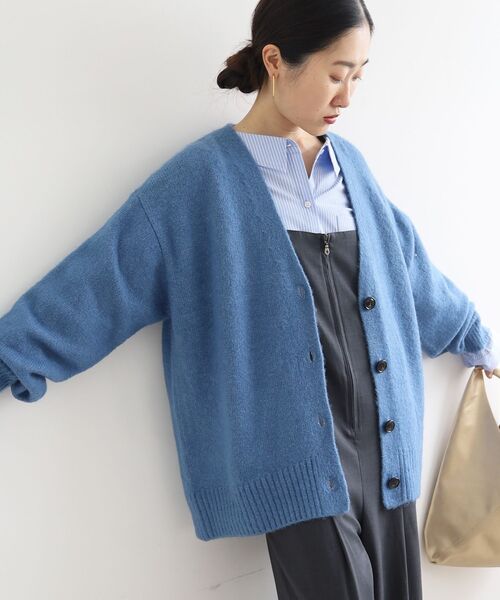 le.coeur blanc(ルクールブラン)の「《WEB限定アイテム》ウォッシャブルVネックワイドカーディガン(カーディガン/ボレロ・レディース・アイボリー/ベージュ/ライトグレー/ブラック/ブルー・38)」の9枚目の写真