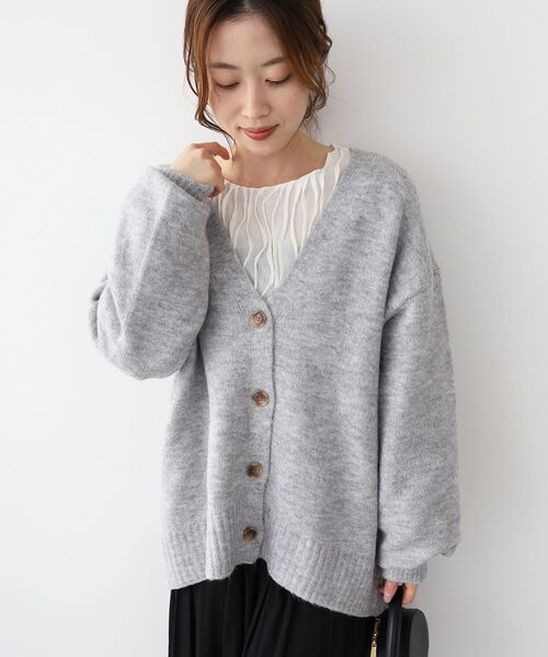 le.coeur blanc(ルクールブラン)の「《WEB限定アイテム》ウォッシャブルVネックワイドカーディガン(カーディガン/ボレロ・レディース・アイボリー/ベージュ/ライトグレー/ブラック/ブルー・38)」の19枚目の写真