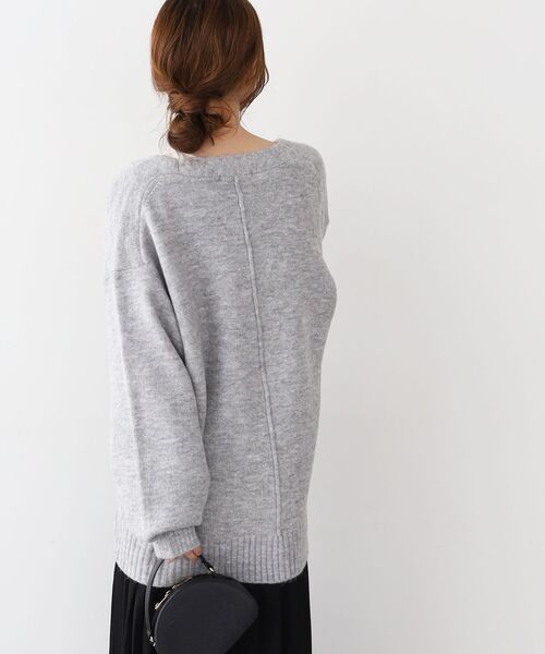 le.coeur blanc(ルクールブラン)の「《WEB限定アイテム》ウォッシャブルVネックワイドカーディガン(カーディガン/ボレロ・レディース・アイボリー/ベージュ/ライトグレー/ブラック/ブルー・38)」の20枚目の写真