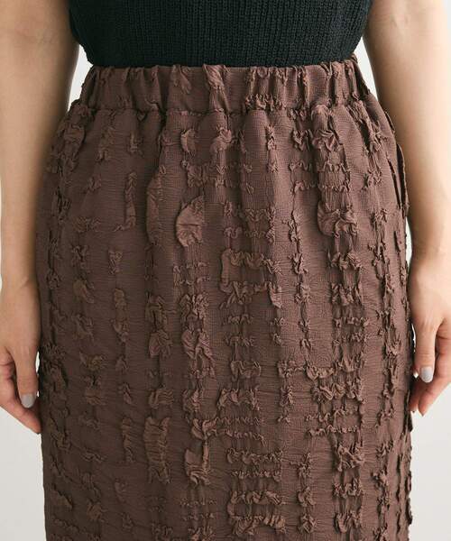 Sugar spoon（シュガースプーン）の「・SUGAR SPOON ジャカードチェックナロースカート（スカート・レディース・アイボリー/ブラック/ブラウン・FREE）」の5枚目の写真