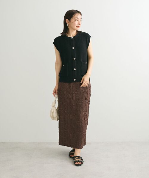 Sugar spoon（シュガースプーン）の「・SUGAR SPOON ジャカードチェックナロースカート（スカート・レディース・アイボリー/ブラック/ブラウン・FREE）」の8枚目の写真