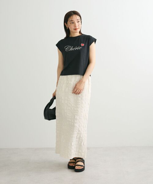 Sugar spoon（シュガースプーン）の「・SUGAR SPOON ジャカードチェックナロースカート（スカート・レディース・アイボリー/ブラック/ブラウン・FREE）」の12枚目の写真