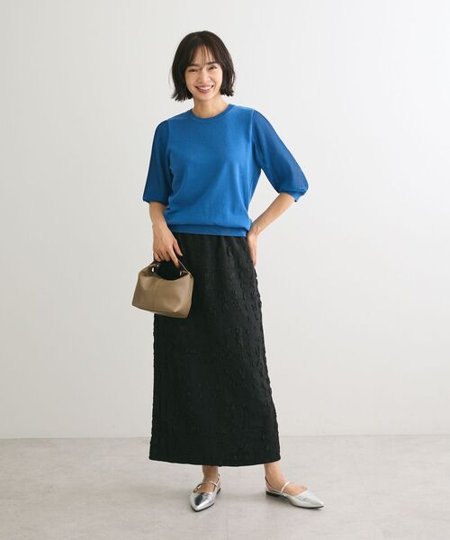 Sugar spoon（シュガースプーン）の「・SUGAR SPOON ジャカードチェックナロースカート（スカート・レディース・アイボリー/ブラック/ブラウン・FREE）」の14枚目の写真