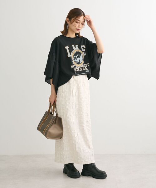 Sugar spoon（シュガースプーン）の「・SUGAR SPOON ジャカードチェックナロースカート（スカート・レディース・アイボリー/ブラック/ブラウン・FREE）」の15枚目の写真