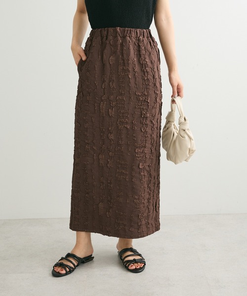 Sugar spoon（シュガースプーン）の「・SUGAR SPOON ジャカードチェックナロースカート（スカート・レディース・アイボリー/ブラック/ブラウン・FREE）」の3枚目の写真