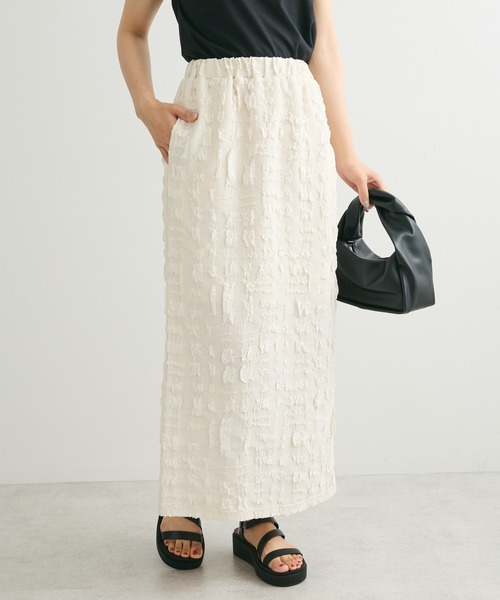 Sugar spoon（シュガースプーン）の「・SUGAR SPOON ジャカードチェックナロースカート（スカート・レディース・アイボリー/ブラック/ブラウン・FREE）」の2枚目の写真