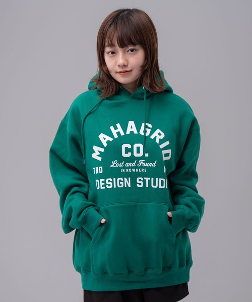 MAHAGRID(マハグリッド)の「『mahagrid/マハグリッド』 ARCH LOGO HOODIE/アーチロゴ プルオーバーパーカー(パーカー・レディース・ライトグレー/グリーン/ブラック・L/M)」の16枚目の写真
