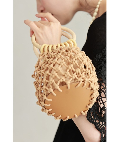 cawaii（カワイイ）の「ロープ編みパイナップルミニバッグ（巾着付き）（ハンドバッグ・レディース・ベージュ・FREE）」の17枚目の写真