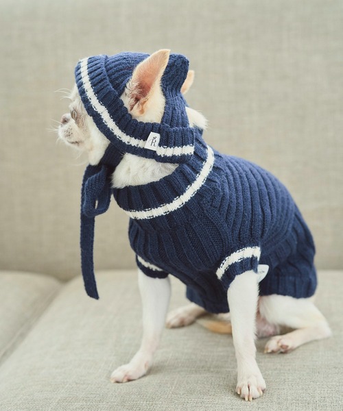 ROPE' PICNIC（ロペピクニック）の「【DOG】リブ切り替えニットワッチ（ペットウェア・レディース・ホワイト系その他5/ブルー系その他/レッド系その他・FREE）」の10枚目の写真