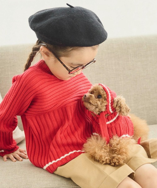 ROPE' PICNIC（ロペピクニック）の「【DOG】リブ切り替えニットワッチ（ペットウェア・レディース・ホワイト系その他5/ブルー系その他/レッド系その他・FREE）」の17枚目の写真