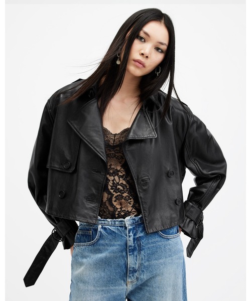 ALLSAINTS（オールセインツ）の「HENDRY CROPPED LEATHER TRENCH COAT