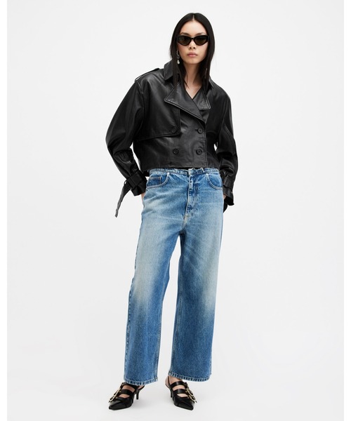 ALLSAINTS(オールセインツ)の「HENDRY CROPPED LEATHER TRENCH COAT | HENDRY クロップド レザー トレンチ コート(トレンチコート・レディース・ブラック・XS/S/M)」の6枚目の写真