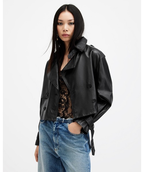 HENDRY CROPPED LEATHER TRENCH COAT | HENDRY クロップド レザー