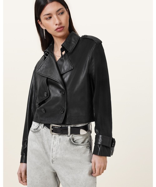 HENDRY CROPPED LEATHER TRENCH COAT | HENDRY クロップド