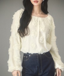 SAISON DE PAPILLON | 3Dローズフラワー2wayネックトップス(シャツ/ブラウス)