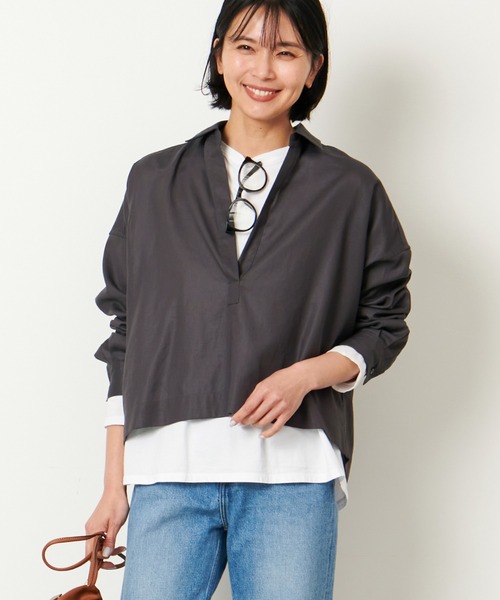 MICA & DEAL　スキッパー　シャツ MICA&DEAL（マイカ＆ディール）の「スキッパーショートブラウス