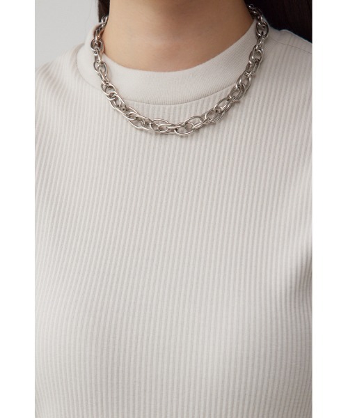 AZUL by moussy(アズールバイマウジー)の「袖シアー長袖リブトップス(Tシャツ/カットソー・レディース・グレー/マジェンタ/アイボリー/ブラック・SMALL/MEDIUM)」の11枚目の写真