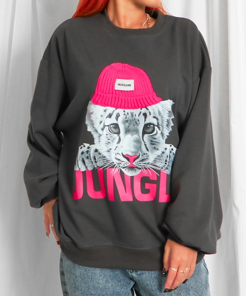 セール】ニット帽つきJUNGLE裏毛プルオーバー（スウェット