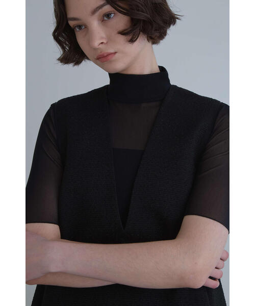 フリンジジャガードAラインジレ（ノーカラージャケット）｜LE PHIL（ルフィル）