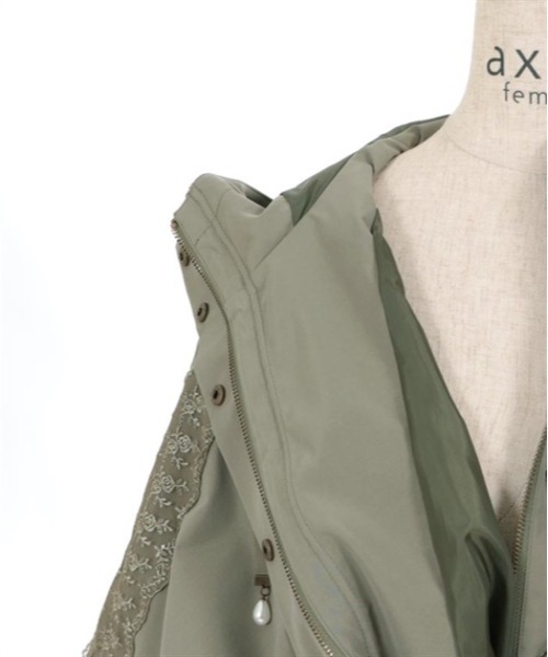 axes femme(アクシーズファム)の「撥水加工マウンテンパーカー(マウンテンパーカー・レディース・カーキ/ブラック/グレイッシュベージュ・MEDIUM/LARGE)」の11枚目の写真