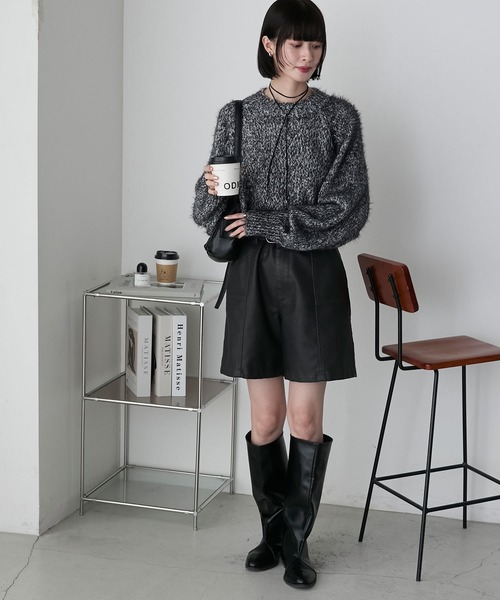 forksy.（フォルクシー）の「【forksy.】シャギーメタリッククロップド丈ニットプルオーバー（ニット/セーター・レディース・ブラック/ピンク/イエロー・FREE）」の14枚目の写真