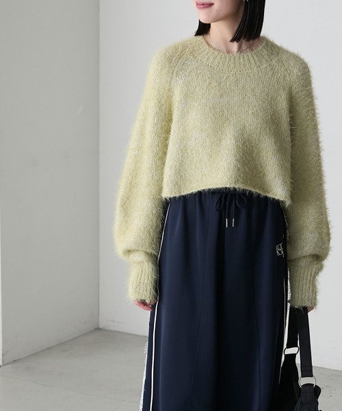 forksy.（フォルクシー）の「【forksy.】シャギーメタリッククロップド丈ニットプルオーバー（ニット/セーター・レディース・ブラック/ピンク/イエロー・FREE）」の21枚目の写真