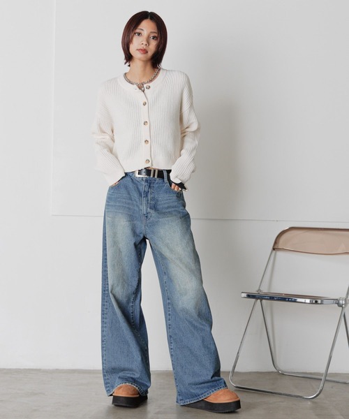 PAGEBOY（ページボーイ）の「ベロアモールコンパクトカーディガン（カーディガン/ボレロ・レディース・オフホワイト/オレンジ/グリーン系その他/ブラック・FREE）」の10枚目の写真