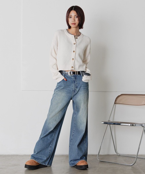 PAGEBOY（ページボーイ）の「ベロアモールコンパクトカーディガン（カーディガン/ボレロ・レディース・オフホワイト/オレンジ/グリーン系その他/ブラック・FREE）」の11枚目の写真