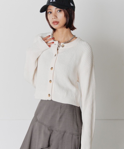 PAGEBOY（ページボーイ）の「ベロアモールコンパクトカーディガン（カーディガン/ボレロ・レディース・オフホワイト/オレンジ/グリーン系その他/ブラック・FREE）」の14枚目の写真