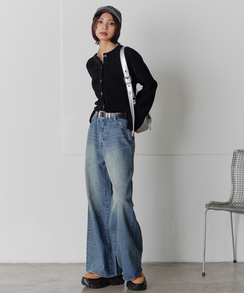 PAGEBOY（ページボーイ）の「ベロアモールコンパクトカーディガン（カーディガン/ボレロ・レディース・オフホワイト/オレンジ/グリーン系その他/ブラック・FREE）」の15枚目の写真