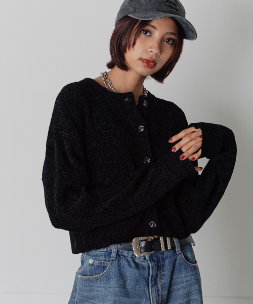 PAGEBOY（ページボーイ）の「ベロアモールコンパクトカーディガン（カーディガン/ボレロ・レディース・オフホワイト/オレンジ/グリーン系その他/ブラック・FREE）」の19枚目の写真