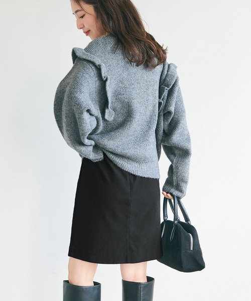 coca（coca）（コカ）の「【WEB限定セール】ストレッチ スリットスカート（スカート・レディース・ブラック/チャコール・S/L/M）」の11枚目の写真