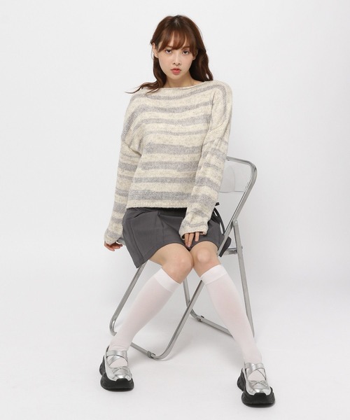 3.3 Field Trip （3.3フィールドトリップ）の「3.3 Field Trip／スピングルTOPS（ニット/セーター・レディース・ベージュ/グレー・FREE）」の3枚目の写真