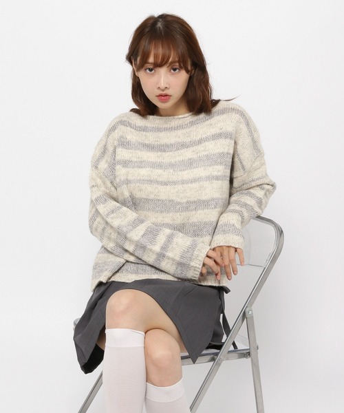 3.3 Field Trip （3.3フィールドトリップ）の「3.3 Field Trip／スピングルTOPS（ニット/セーター・レディース・ベージュ/グレー・FREE）」の4枚目の写真