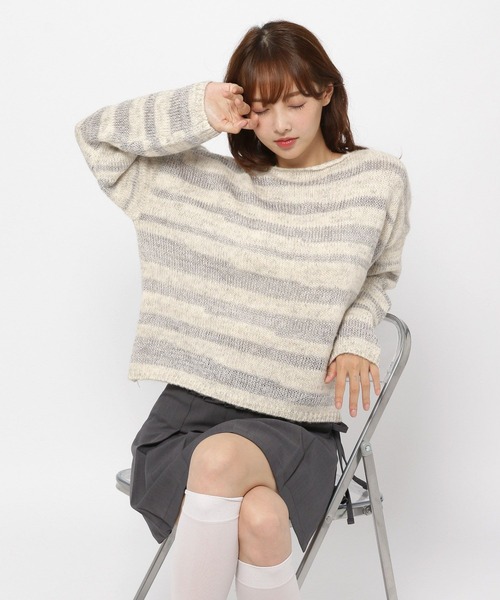 3.3 Field Trip （3.3フィールドトリップ）の「3.3 Field Trip／スピングルTOPS（ニット/セーター・レディース・ベージュ/グレー・FREE）」の5枚目の写真