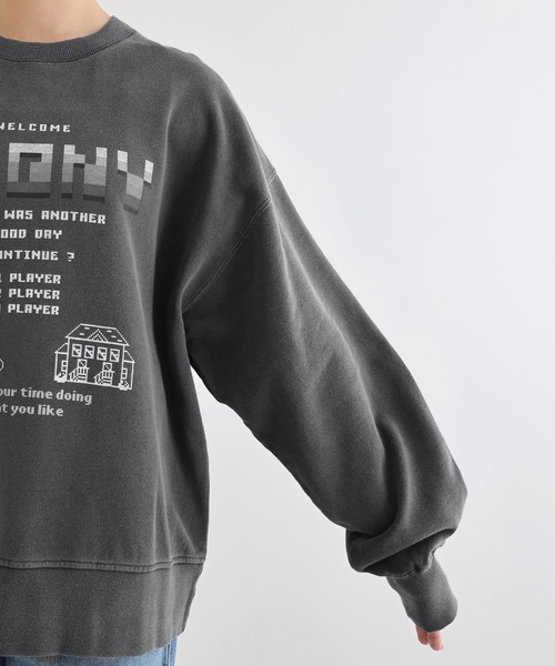 ANME(アンメ)の「CRONYロゴプリント裏毛スウェットトップス(スウェット・レディース・ブラック系その他/ブラック系その他2・M/L/XL)」の17枚目の写真