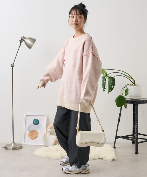 FREAK'S STORE(フリークスストア)の「リンキング ハートニット(ニット/セーター・レディース・オフホワイト/チャコールグレー/ネイビー・フリ-)」の6枚目の写真