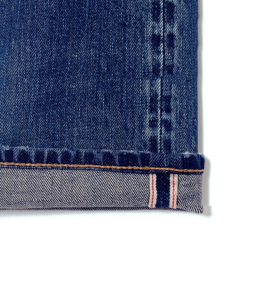 CRIMIE（クライミー）の「BORN FREE 2 REGULAR STYLE GARAGE USED SELVEDGE STRETCH JEANS / BORN FREE 2 クラシックスタイル ガレージユーズド セルビッチ ストレッチ デニムジーンズ パンツ（デニムパンツ・メンズ・インディゴブルー/ブラック・XXL/XL/L/M/S）」の11枚目の写真