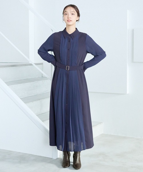 Andemiu(アンデミュウ)の「フロントプリーツワンピース202876(ワンピース・レディース・ライトグレー/ネイビー/アイボリー・FREE)」の22枚目の写真