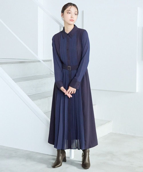 Andemiu(アンデミュウ)の「フロントプリーツワンピース202876(ワンピース・レディース・ライトグレー/ネイビー/アイボリー・FREE)」の21枚目の写真