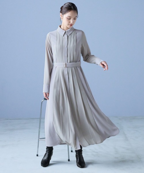 Andemiu(アンデミュウ)の「フロントプリーツワンピース202876(ワンピース・レディース・ライトグレー/ネイビー/アイボリー・FREE)」の19枚目の写真