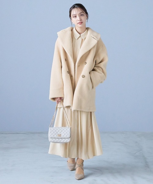 Andemiu(アンデミュウ)の「フロントプリーツワンピース202876(ワンピース・レディース・ライトグレー/ネイビー/アイボリー・FREE)」の18枚目の写真