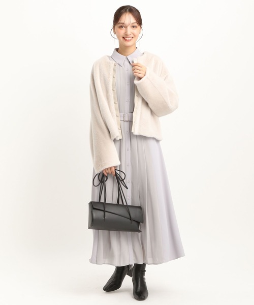 Andemiu(アンデミュウ)の「フロントプリーツワンピース202876(ワンピース・レディース・ライトグレー/ネイビー/アイボリー・FREE)」の14枚目の写真